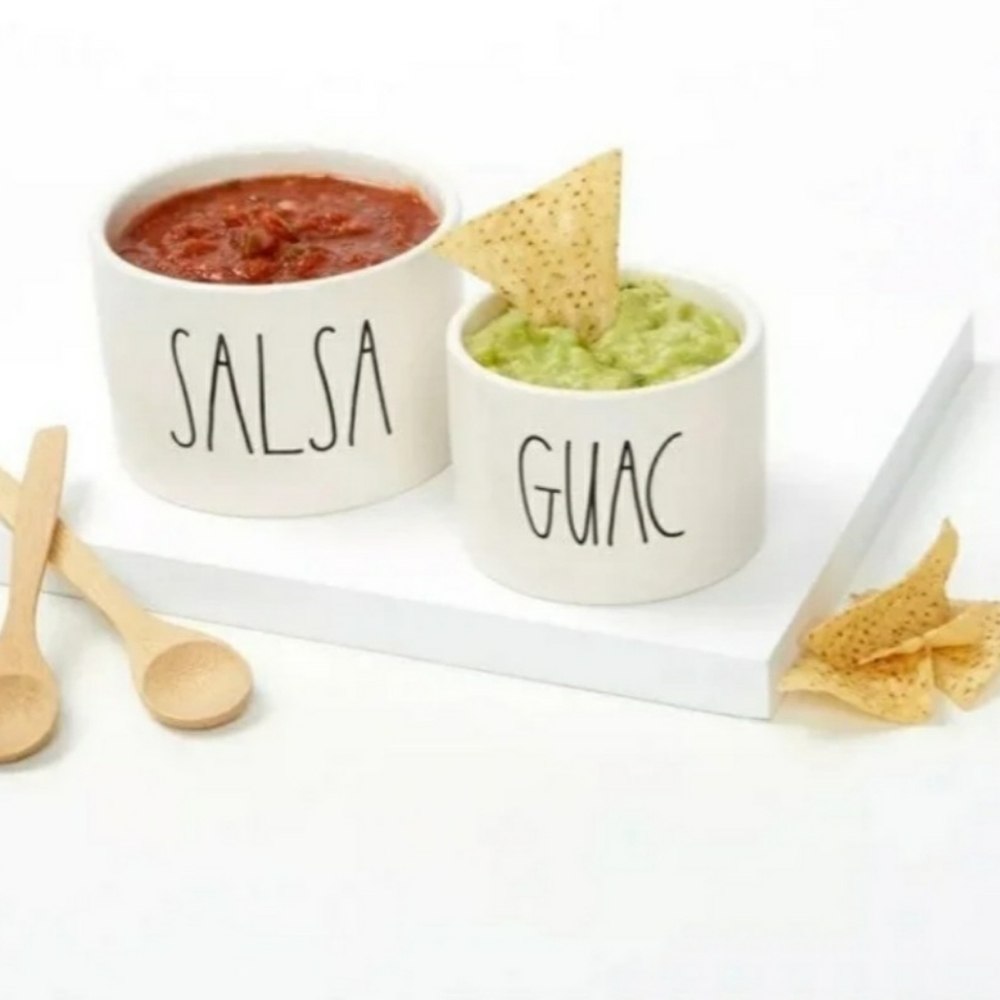 RAE DUNN SALSA AND GUAC DIP BOWLS